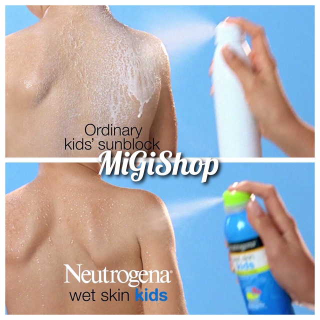 [Hàng Mỹ] Xịt Chống Nắng Trẻ Em Neutrogena Wet Skin Kids Suncreen Spray SPF70+ 141g