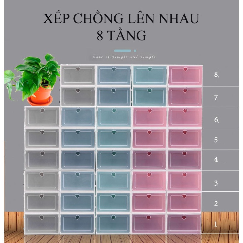 [Mã LIFE20KALL giảm 10% đơn 50K] Hộp Đựng Giày Nắp Nhựa Cứng Loại 1 SIZE LỚN, Tủ Giày, Kệ Giày Dép Giá Rẻ