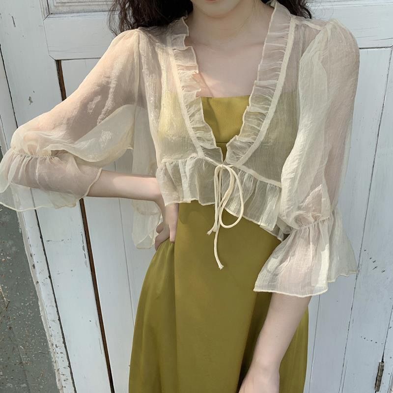 Áo khoác voan dáng ngắn thời trang mùa hè W038