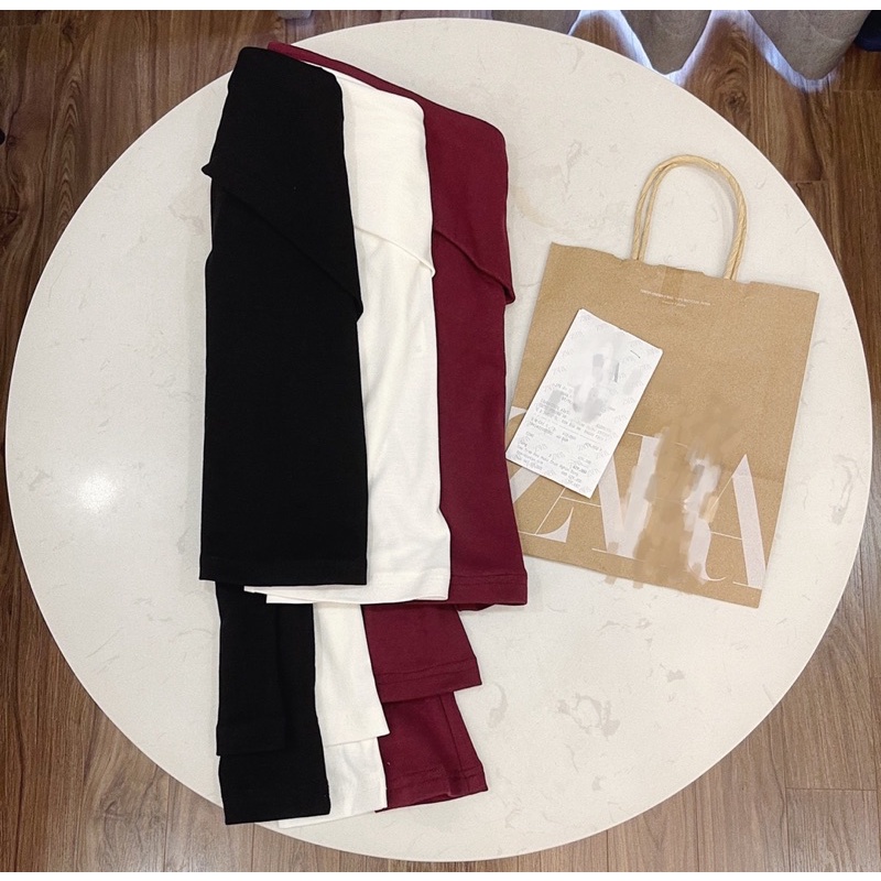 Áo lệch vai chất thun tăm dài tay cho bạn gái