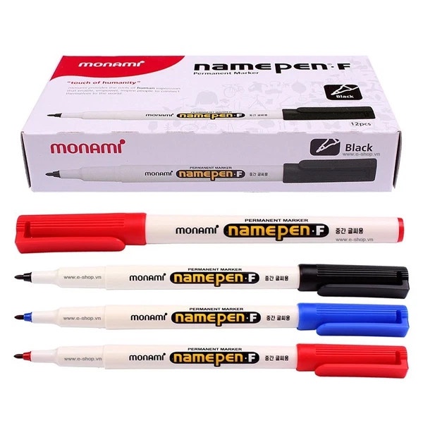 Hộp 12 Bút dạ kính monami Namepen-F một đầu ngòi trung
