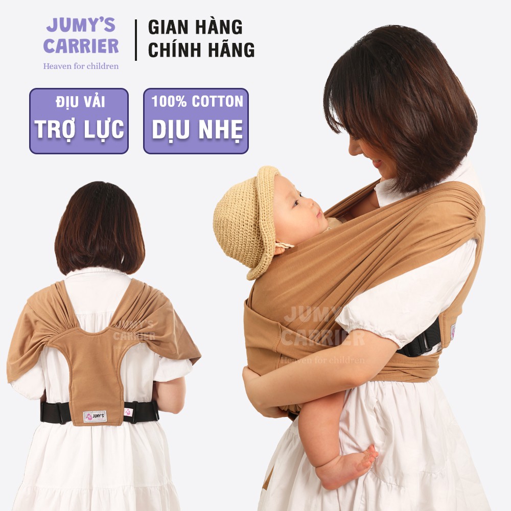 (GIAO HOẢ TỐC) Địu vải Jumy, địu em bé bằng cotton cao cấp siêu dịu nhẹ, thoáng mát khi tiếp xúc với làn da trẻ nhỏ