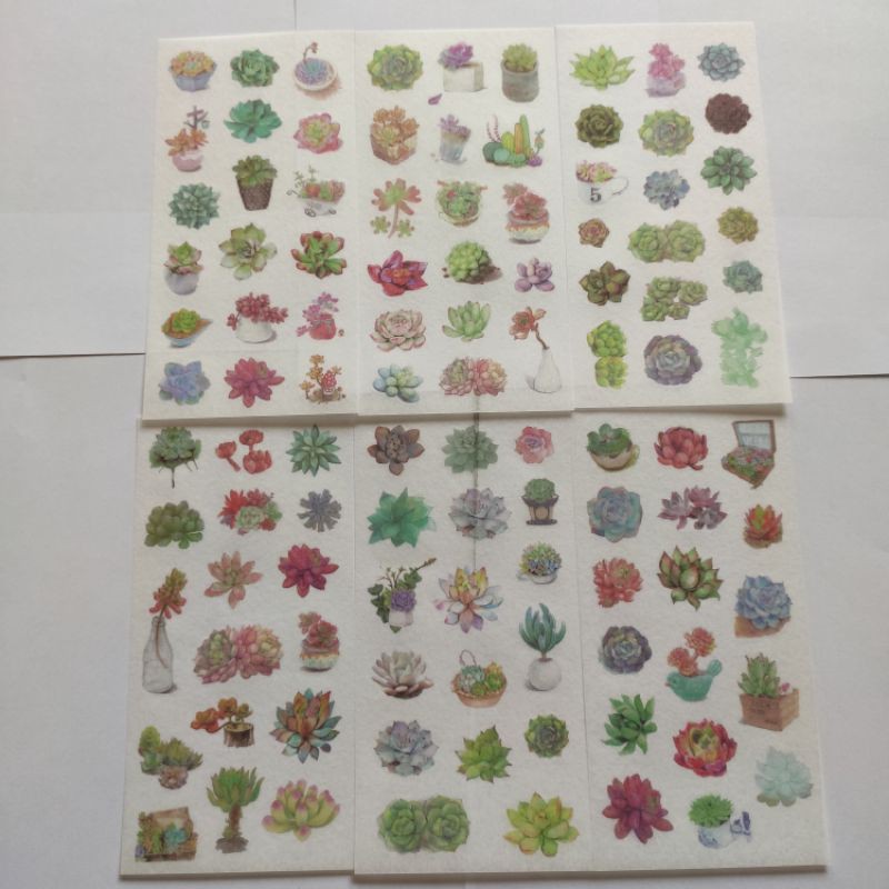 Bộ 6 tấm sticker giấy washi