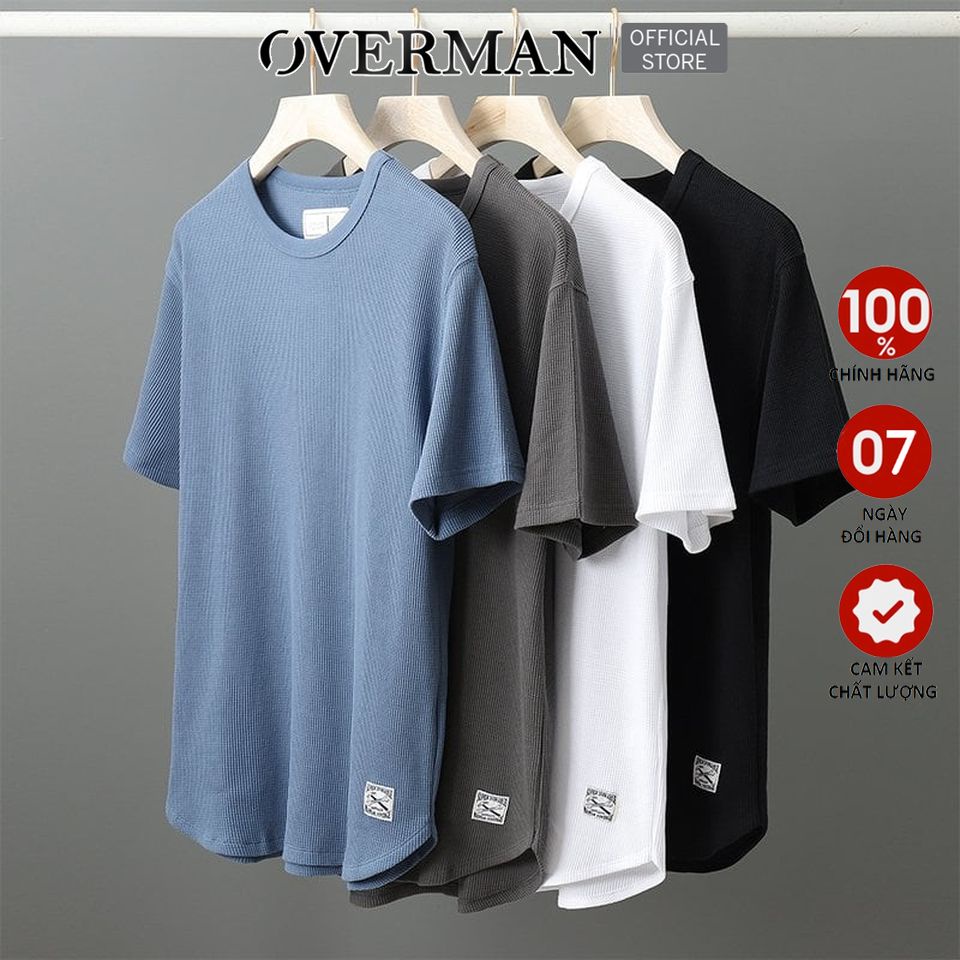 Áo phông nam cộc tay cotton co giãn, áo thun nam thể thao nhiều màu trẻ trung AT05 - Overman