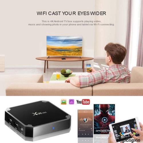 Thiết bị chuyển đổi TV thường thành smart TV gli-x96mini 4K android7.1.2 Smart TV Box CPU 4 nhân 2GB + 16GB