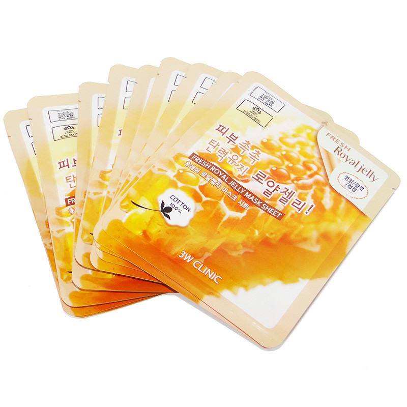 Bộ 10 mặt nạ chiết xuất sữa ong chúa 3W Clinic Fresh Royal Jelly Mask Sheet 23ml X 10