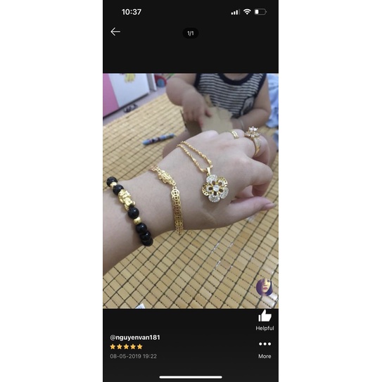 Lắc tay tỳ hưu mạ vàng 18k vòng tay siêu bền