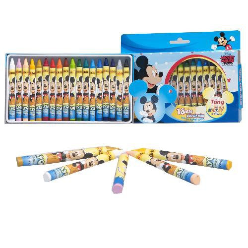 HỘP BÚT SÁP MÀU THIÊN LONG CR-C028 MICKEY/ CR-C029 FROZEN (18 MÀU)