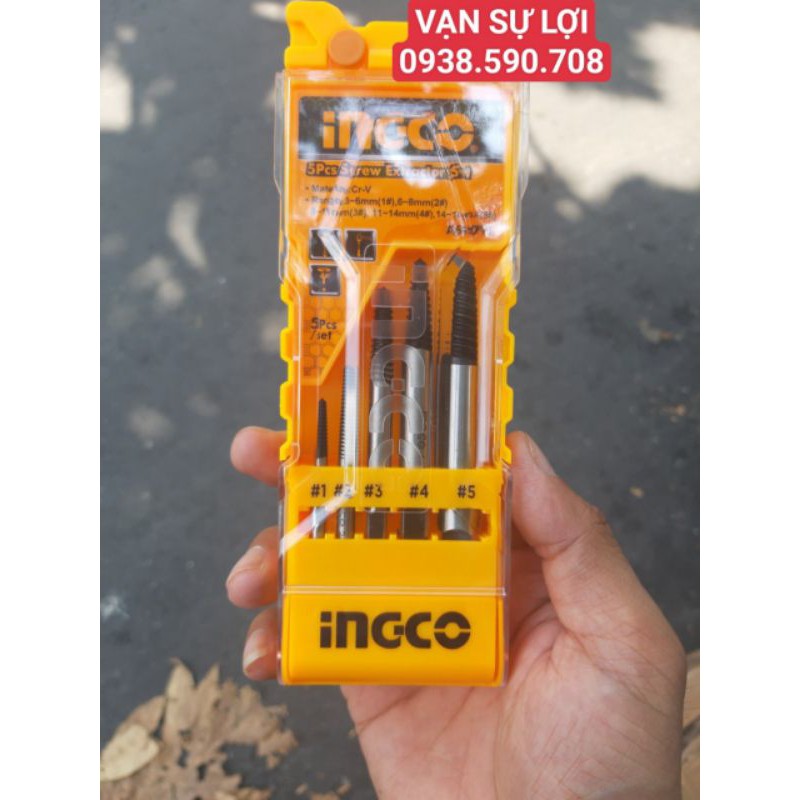 BỘ 5 MŨI VEN RĂNG ( LẤY ỐC GÃY) CHÍNH HÃNG INGCO MÃ: ASE008