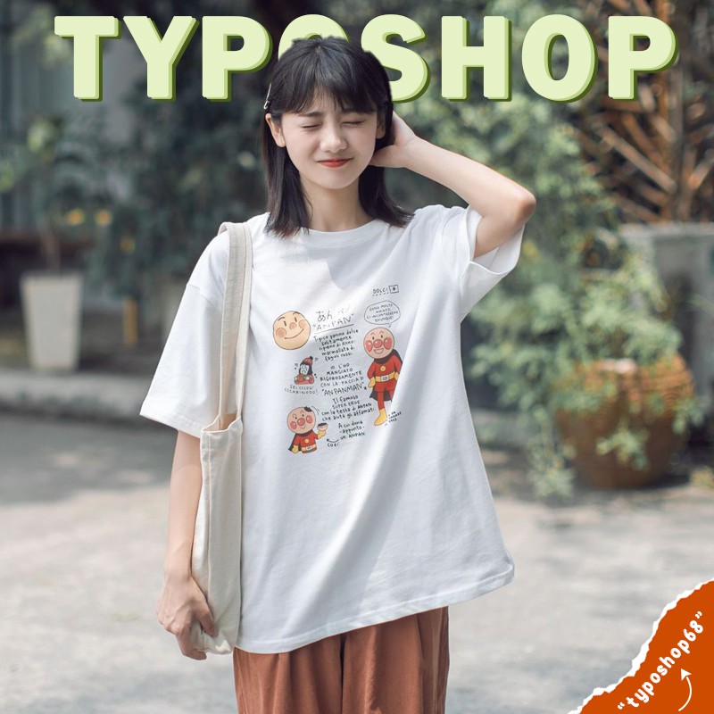 Áo thun Nhật Bản - Áo phông tay lỡ, form rộng, dáng unisex, họa tiết hoạt hình Nhật Bản TYPO shop