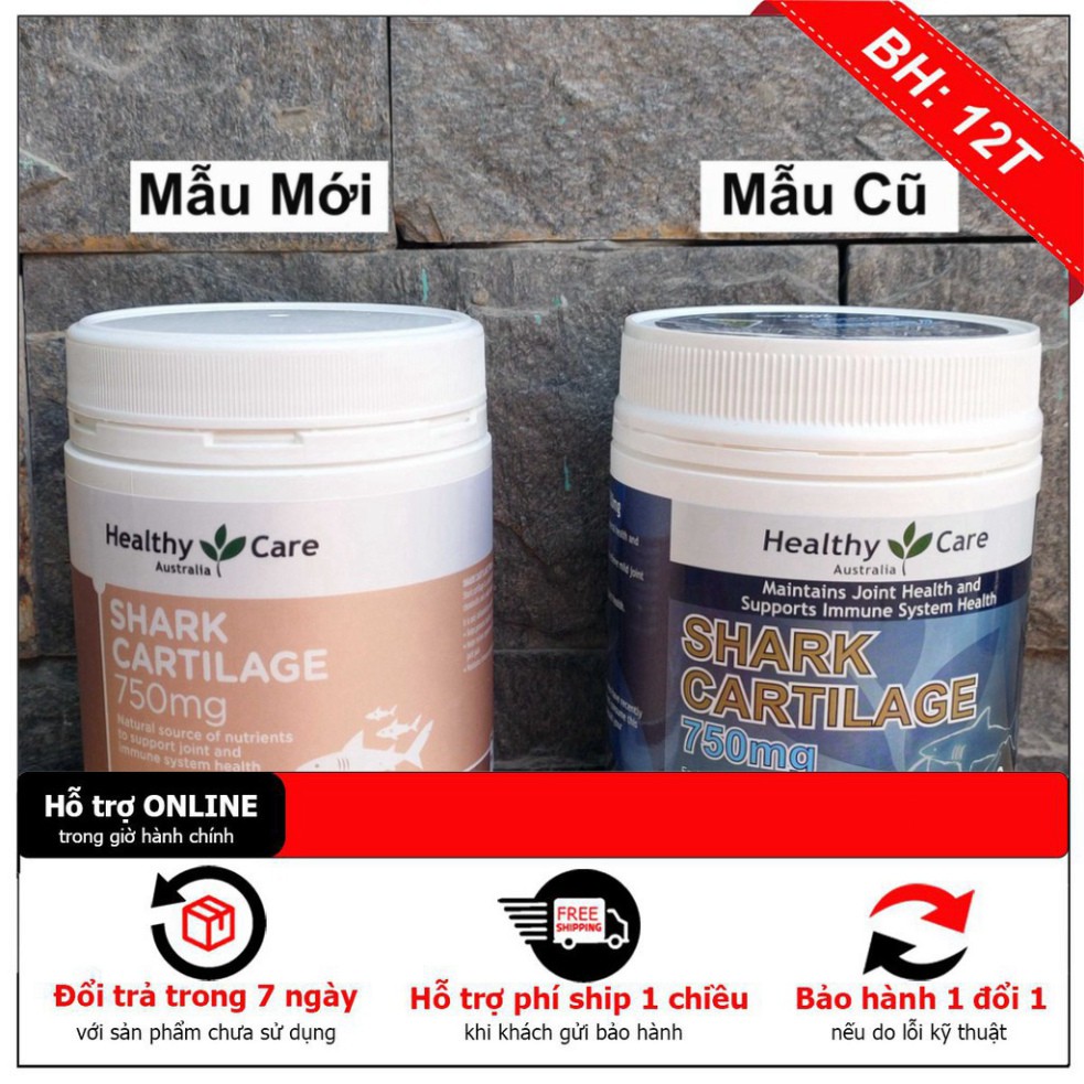 SALE NGHỈ BÁN Viên uống Shark Cartilage 750mg Sụn Vi Cá Mập Healthy Care 200 viên - Hỗ trợ xương khớp SALE NGHỈ BÁN