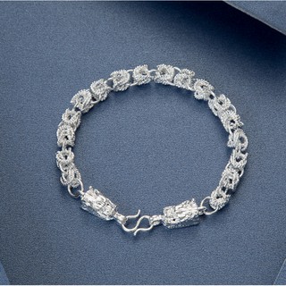  Trang Sức Bạc Nam Lắc Tay Bạc Nam 2 Đầu Rồng Xoắn Trang Sức Mang May Mắn Cho Người Sở Hữu