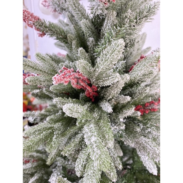 Cây thông noel 2022 - cây thông tuyết PE cherry đỏ KHÔNG KÈM TRANG TRÍ - hàng luxury store