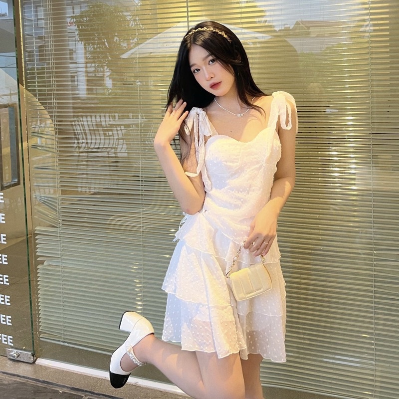 - SET VÁY 2 DÂY TRẮNG BÁNH BÈO, DỄ THƯƠNG, KỶ YẾU, SINH NHẬT, TIỆC CƯỚI, TIỂU THƯ