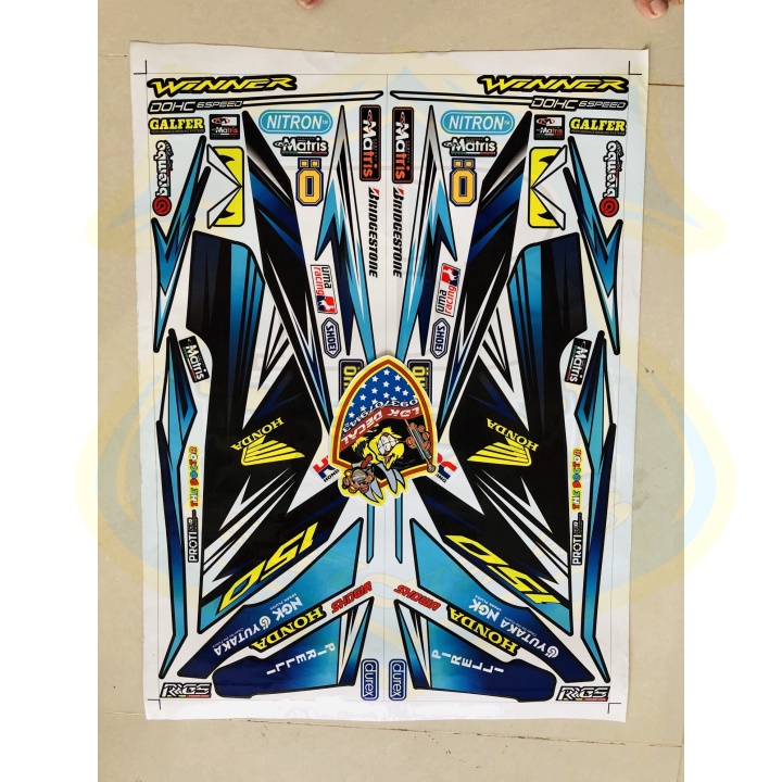 ( Quí khách vui lòng mang ra tiệm cho thợ dán ) Tem winner xanh đen