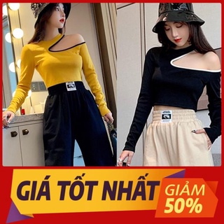 [Baywellfashion]Áo thun dài tay hở vai phong cách Hàn Quốc quyến rũ dành cho nữ *21