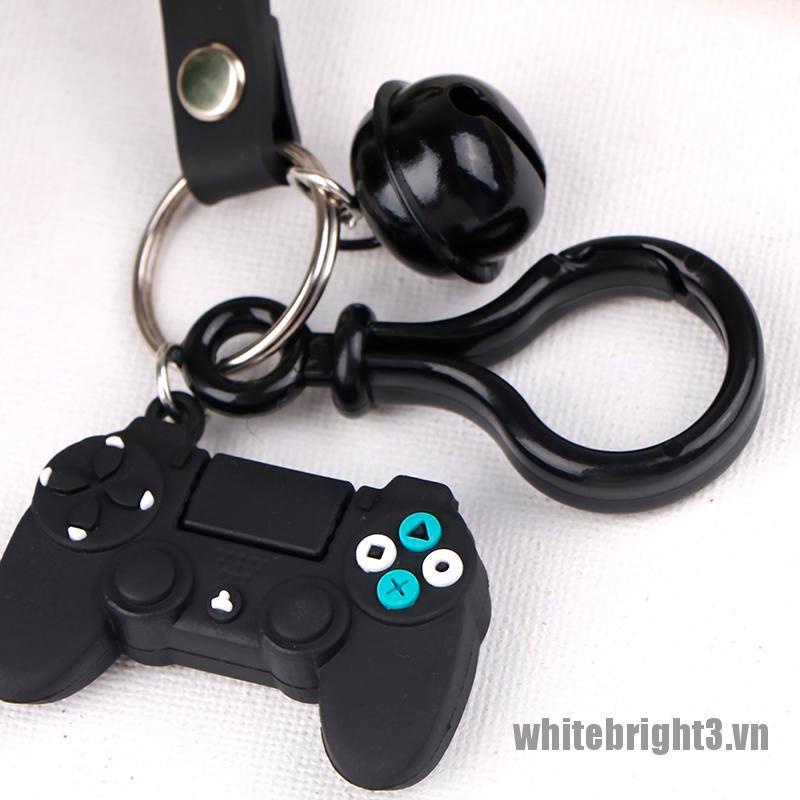 Móc Khóa Điều Khiển Chơi Game Bằng Pvc Màu Trắng Họa Tiết Hoạt Hình