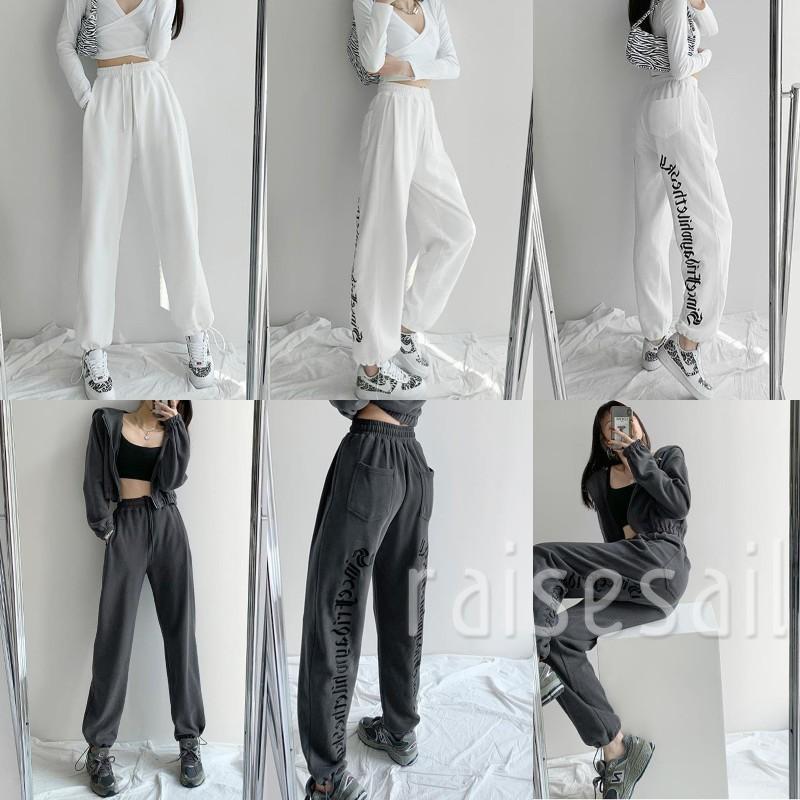 RS Quần Dài Lưng Cao In Chữ Thời Trang Cho Nữ | BigBuy360 - bigbuy360.vn