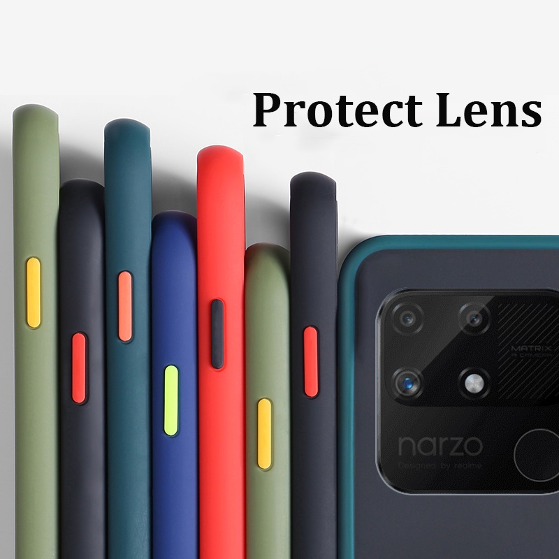 Ốp Điện Thoại Cứng Viền Silicone Mềm Nhám Trong Suốt Chống Sốc Cho Xiaomi Redmi 10C