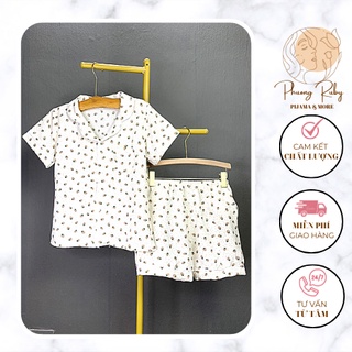 Đồ ngủ nữ, pyjama, bộ đũi xốp cộc đùi cute mềm mát - Phương Ruby