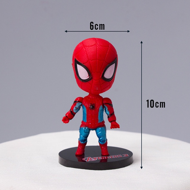 Mô Hình Nhân Vật Người Nhện/Người Sắt Trong Phim The Marvel Avengers Trang Trí Bánh Kem