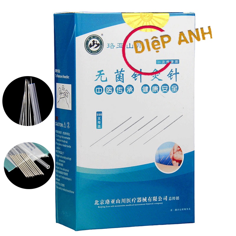 Kim Châm Cứu Lạc Á Sắc Bén - Hộp 500 Kim Đóng Túi Nhiều Kích Cỡ