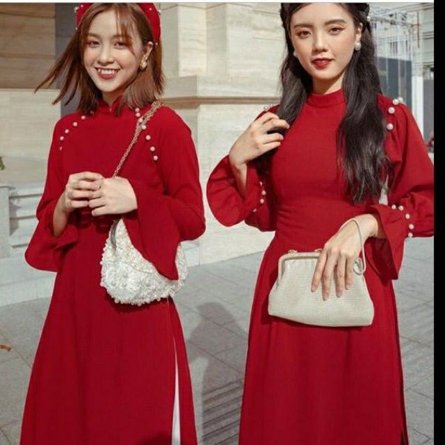 Áo dài đo kết nút ngọc