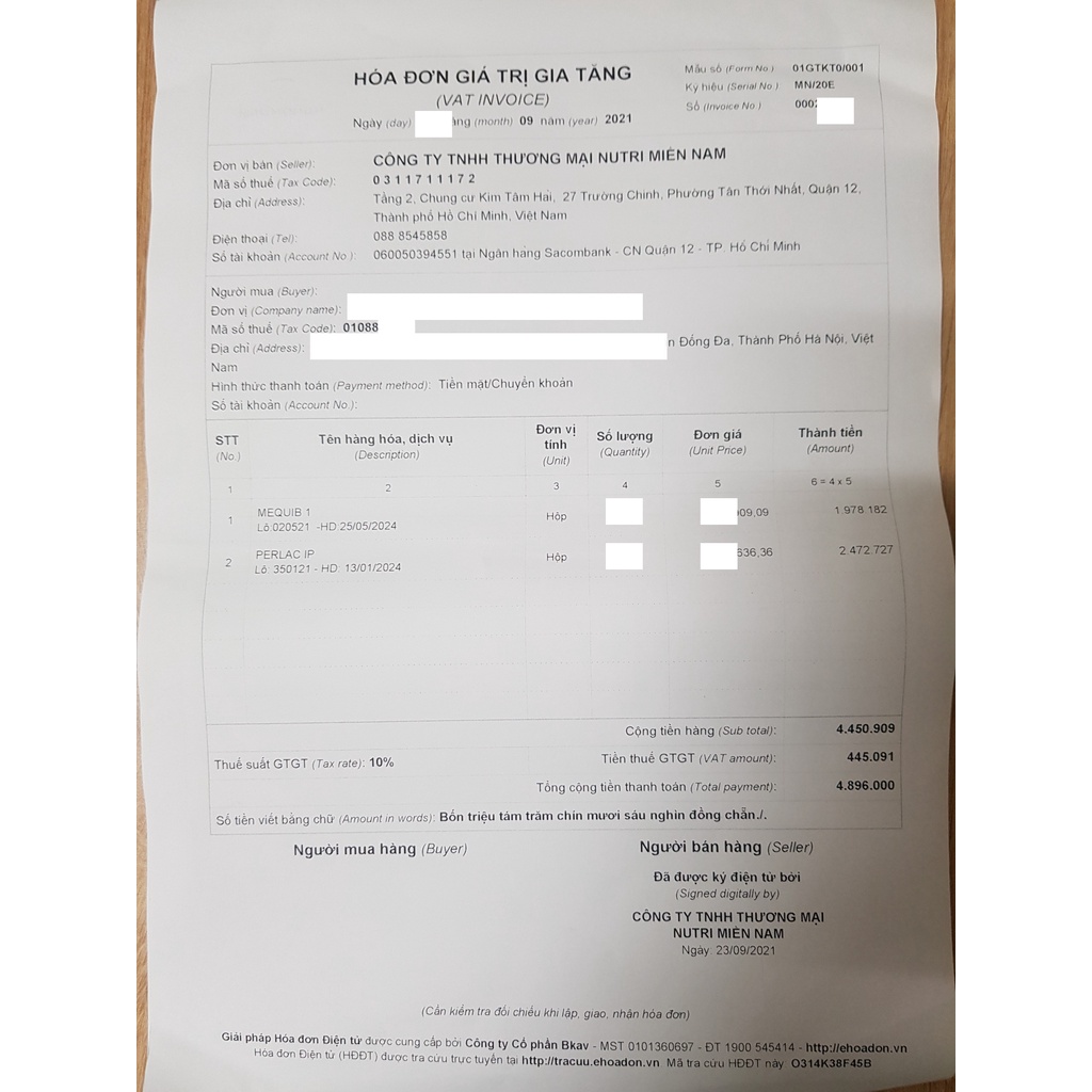 MeQuib 1 - Bổ sung vitamin D3 và vitamin K2