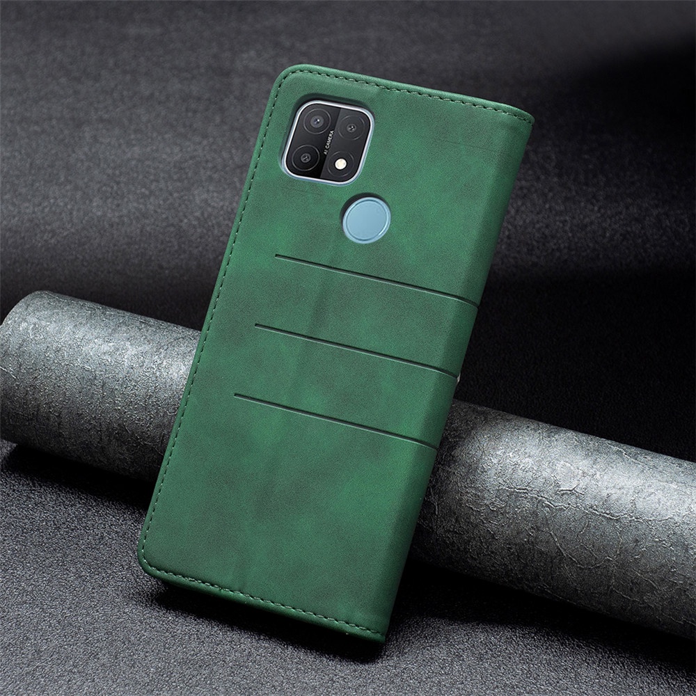 Bao Da Điện Thoại PU Phối TPU Nắp Gập Tích Hợp Ngăn Đựng Thẻ Sang Trọng Cho OPPO A5s A7 A12 A15 A15s A16 A16s A35 AX7