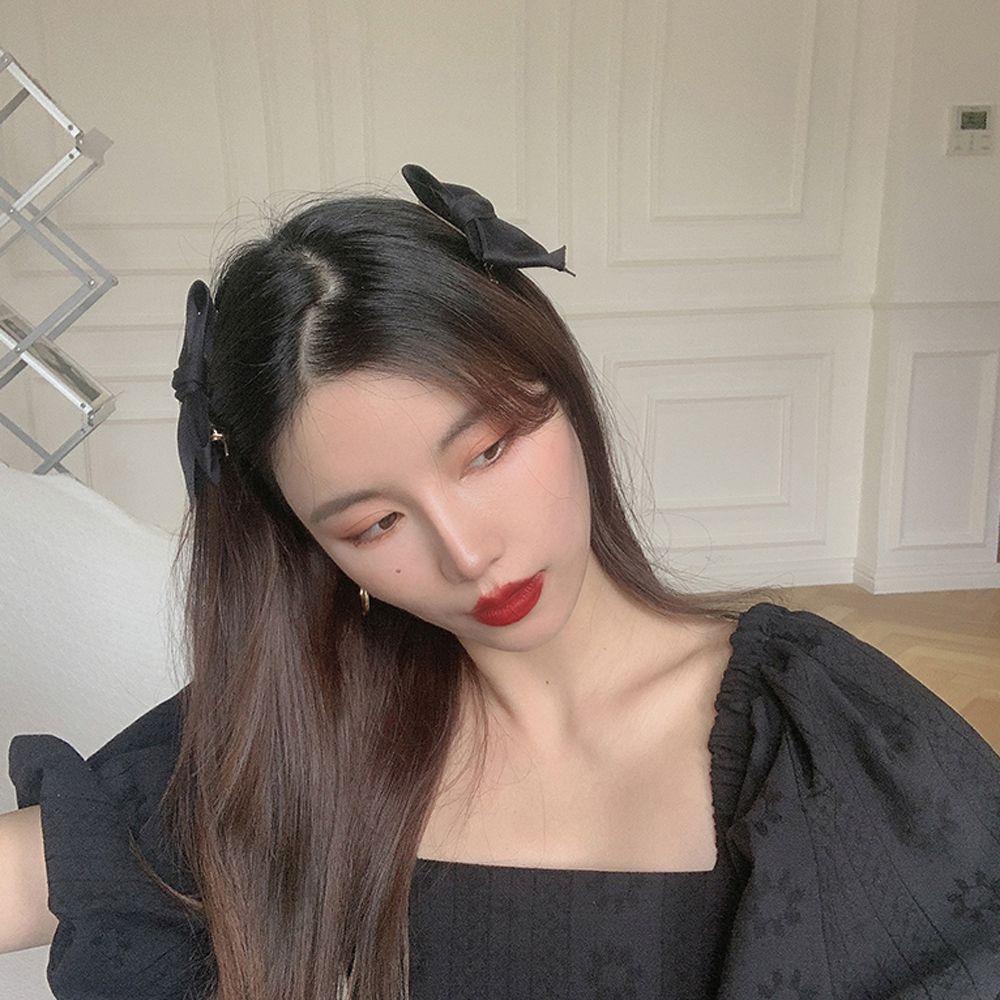 Kẹp Tóc Hình Nơ Phối Tua Rua Màu Sắc Trơn Thanh Lịch Cho Nữ