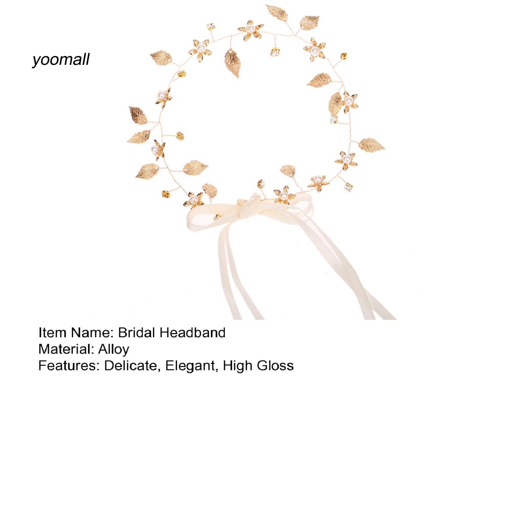 / Yo / Vòng Hoa Lá Baroque Có Độ Bóng Cao Cho Cô Dâu Trong Tiệc Cưới