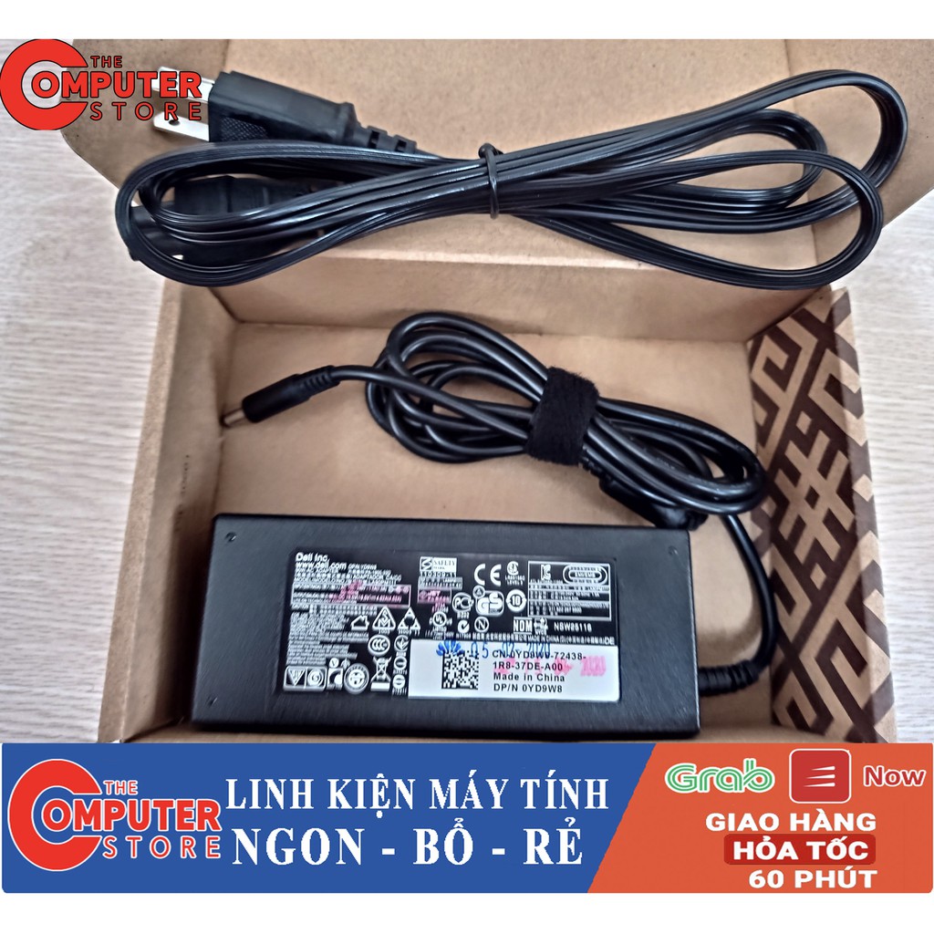 Sạc Laptop Dell 19.5V - 4.62A - 90W Chân Kim Nhỏ cho Dell 5568 3558 3458 Card Rời - BH 12 Tháng