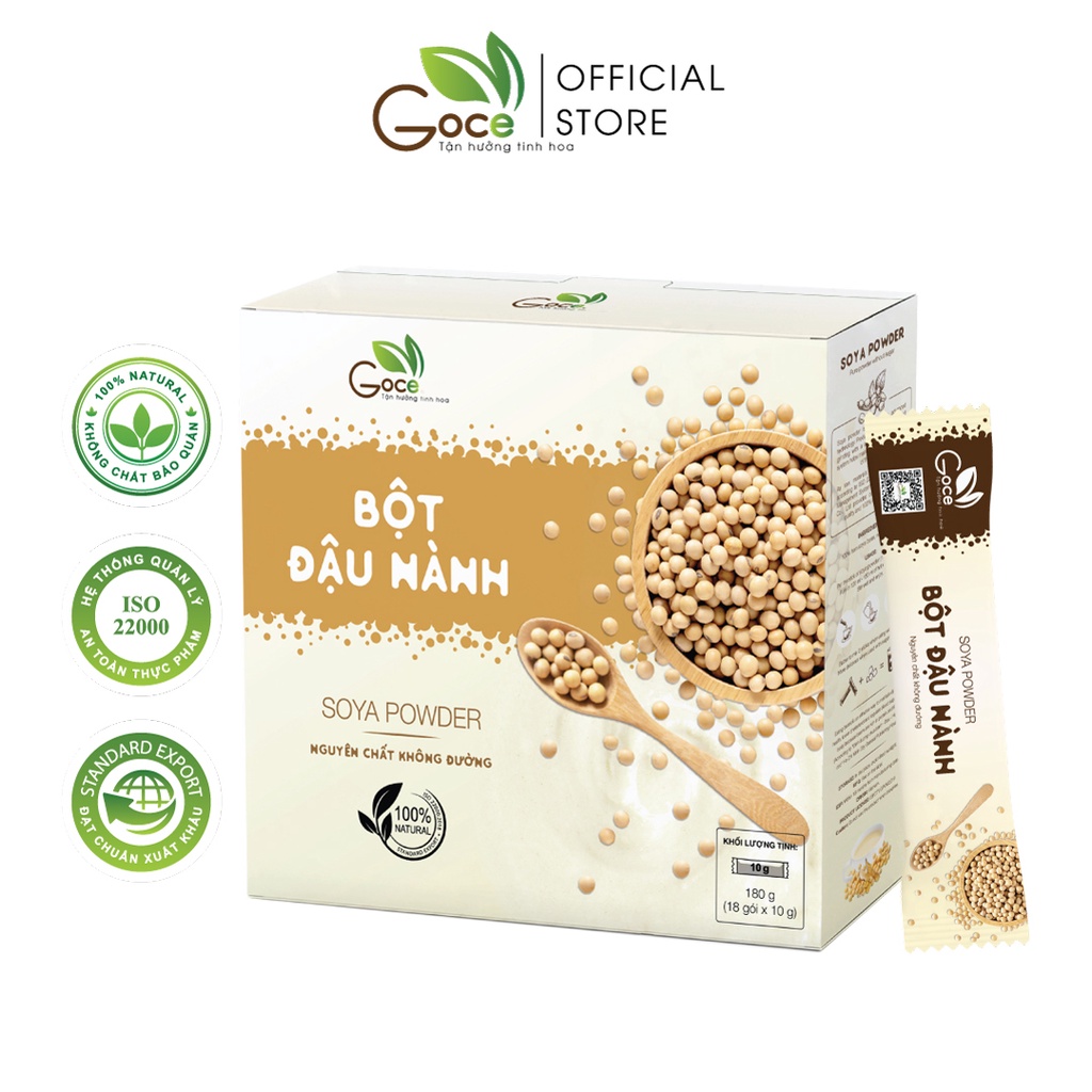 Bột đậu nành nguyên chất Goce – 180g (18 gói x 10g)