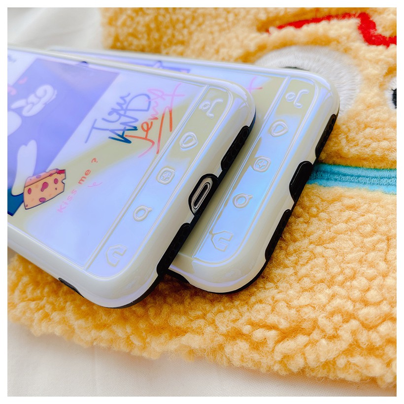 Ốp iPhone đôi cute hoạt hình Tom Jerry dễ thương phản quang.Tương thích iPhone 11 ProMax/11/XsMax/Xs/X/8plus/8/7plus/7