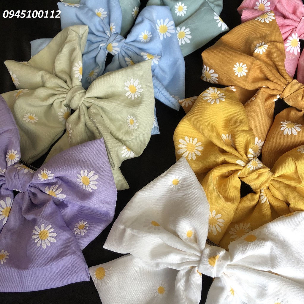 Kẹp Tóc - Buộc Tóc Nơ Vải Bản To Scrunchies Phong Cách Tiểu Thư Hàn Quốc