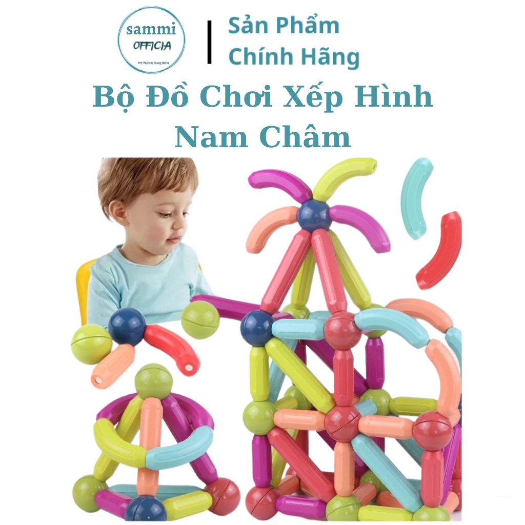 Bộ Đồ Chơi Xếp Hình Nam Châm, Xếp Hình Lego Thông Minh Cho Bé, Đồ Chơi Trẻ Em Phát Triển Trí Tuệ ( 64 Chi Tiết )