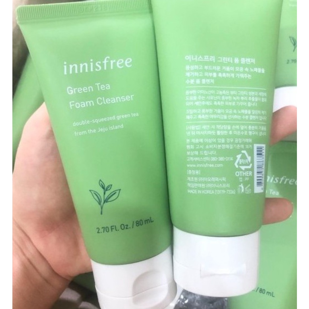 Sữa Rửa Mặt Innisfree Trà Xanh Da Dầu, Lựu Đỏ Cấp Ẩm Chống Lão Hoá