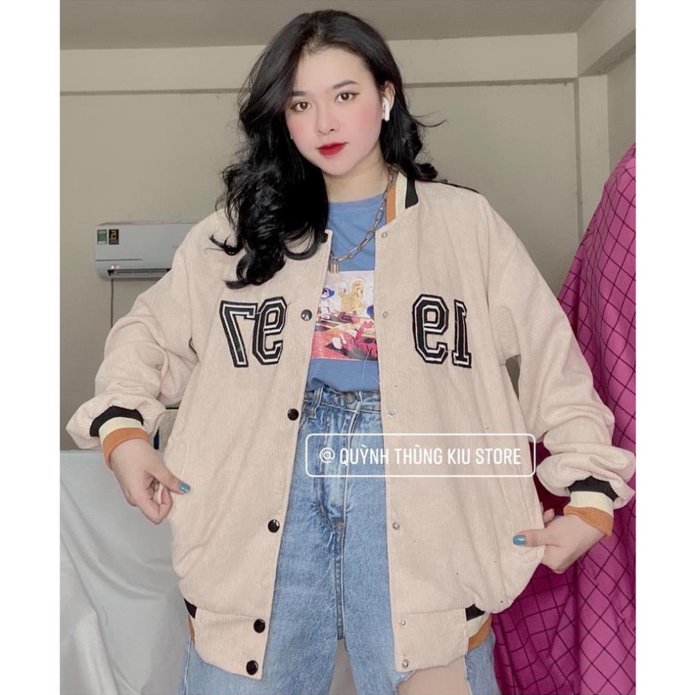 Áo khoác bóng chày - Áo bomber kaki nhung 1997 namanhshop97