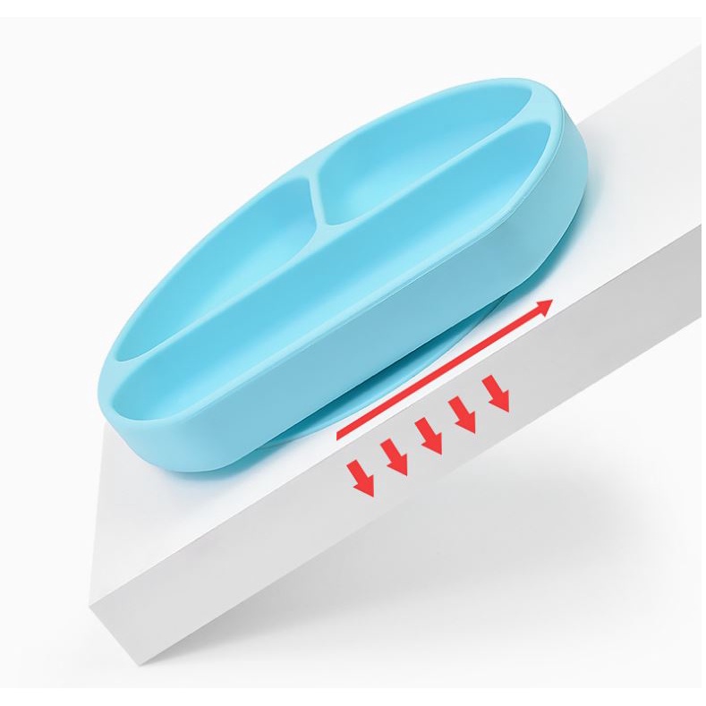 Khay ăn dặm Silicon chống đổ đế hút chân không cao cấp