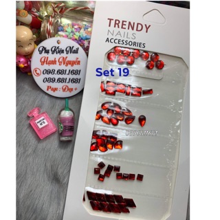 Set Đá Khối Chân Bằng Trang trí móng nails