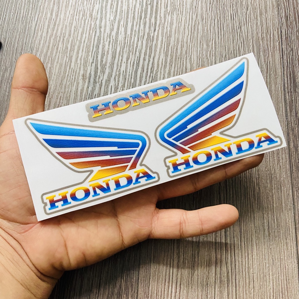 COMBO CÁNH CHIM VÀ CHỮ HONDA MÀU XANH TITAN TRANG TRÍ XE