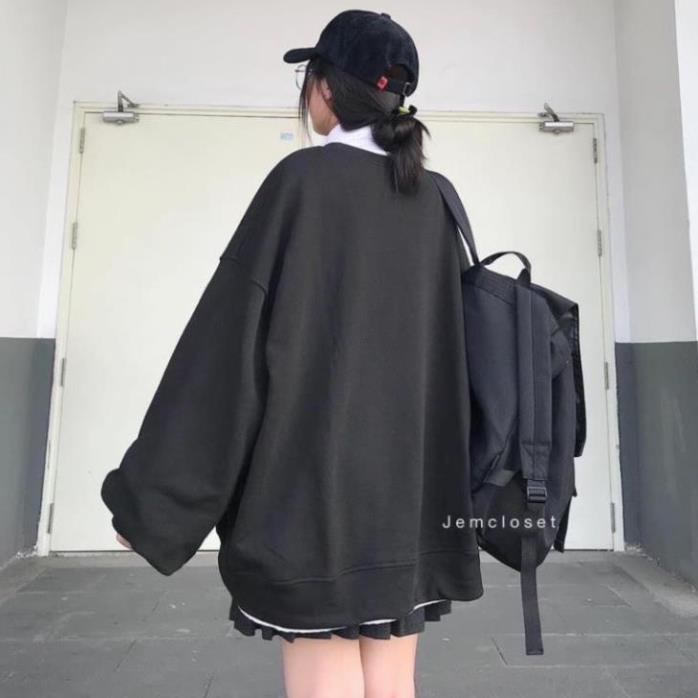 Áo sweater form rộng Unisex cô gái khói siêu xinh PT3