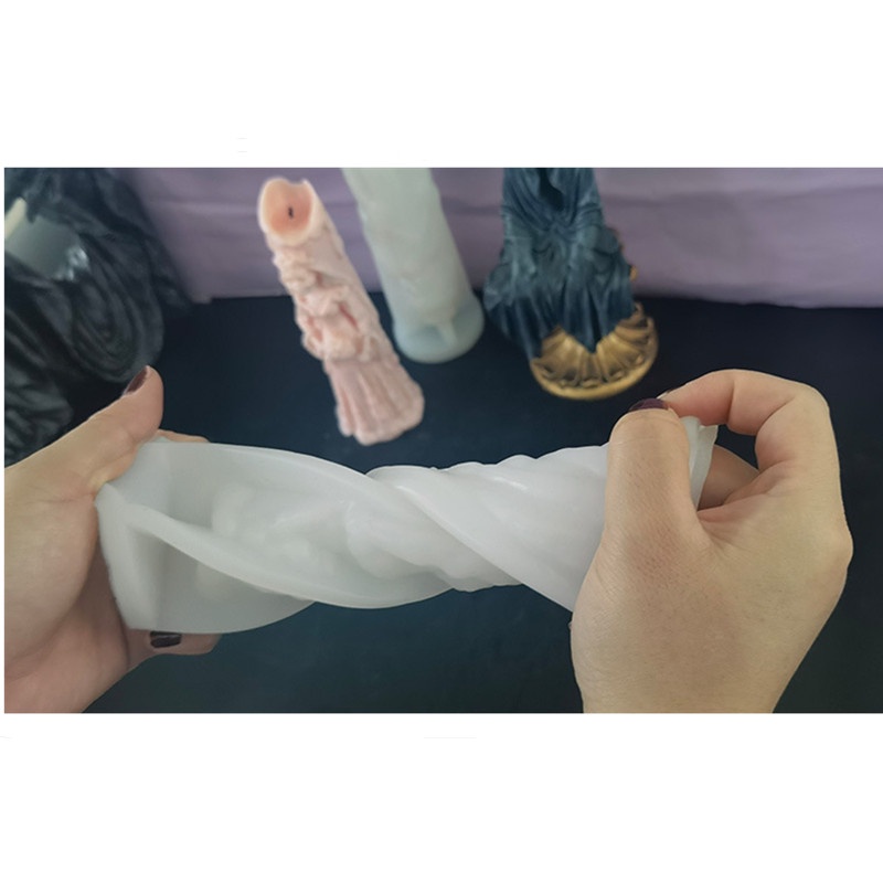 Khuôn Làm Nến Sáp Xà Phòng Bằng Silicone Hình Halloween 3D DIY