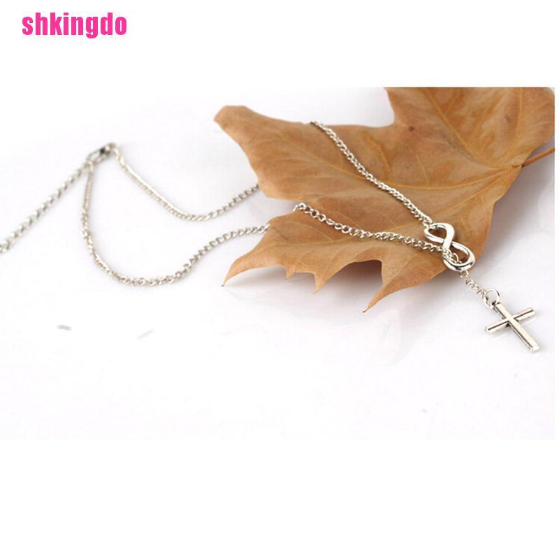 Vòng cổ mạ bạc hình chữ thập thời trang thanh lịch