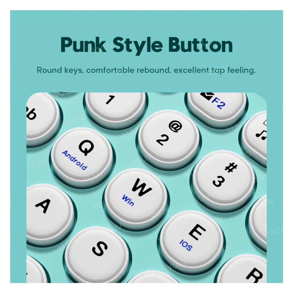 Bộ Bàn Phím Văn Phòng Và Chuột Bluetooth Không Dây 10 inch Gọn Nhẹ Cho iPad Android Tablet Windows Laptop