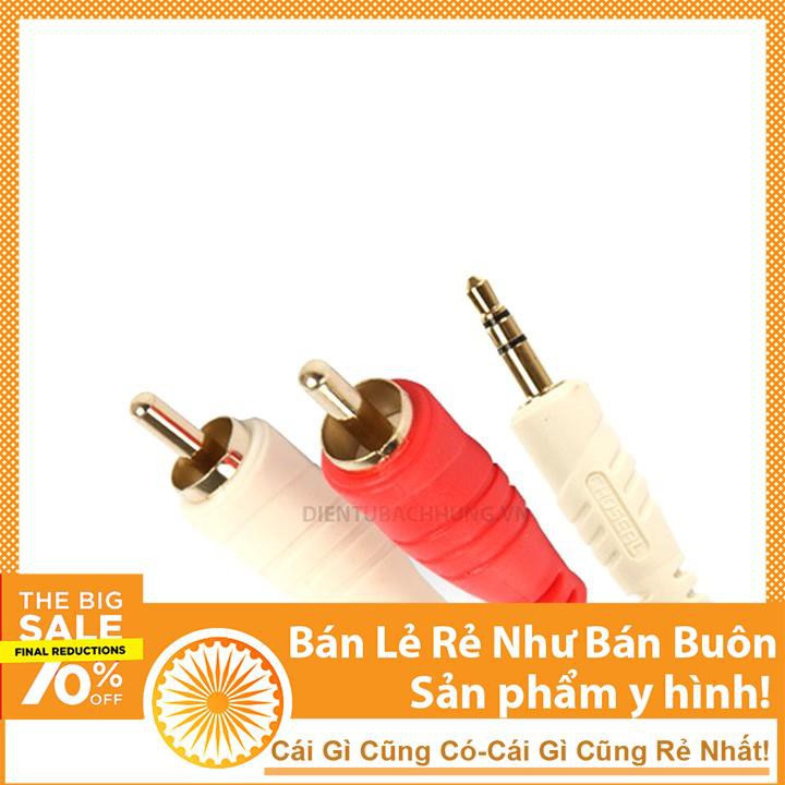 Dây AV Audio 3.5 ra 2 Jack Hoa Sen Choseal 1m8