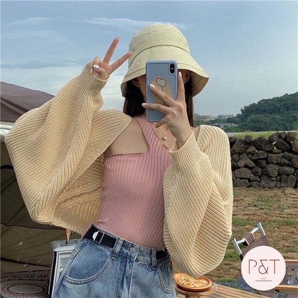 Áo Cardigan Nữ Cánh Dơi Croptop Sành Điệu
