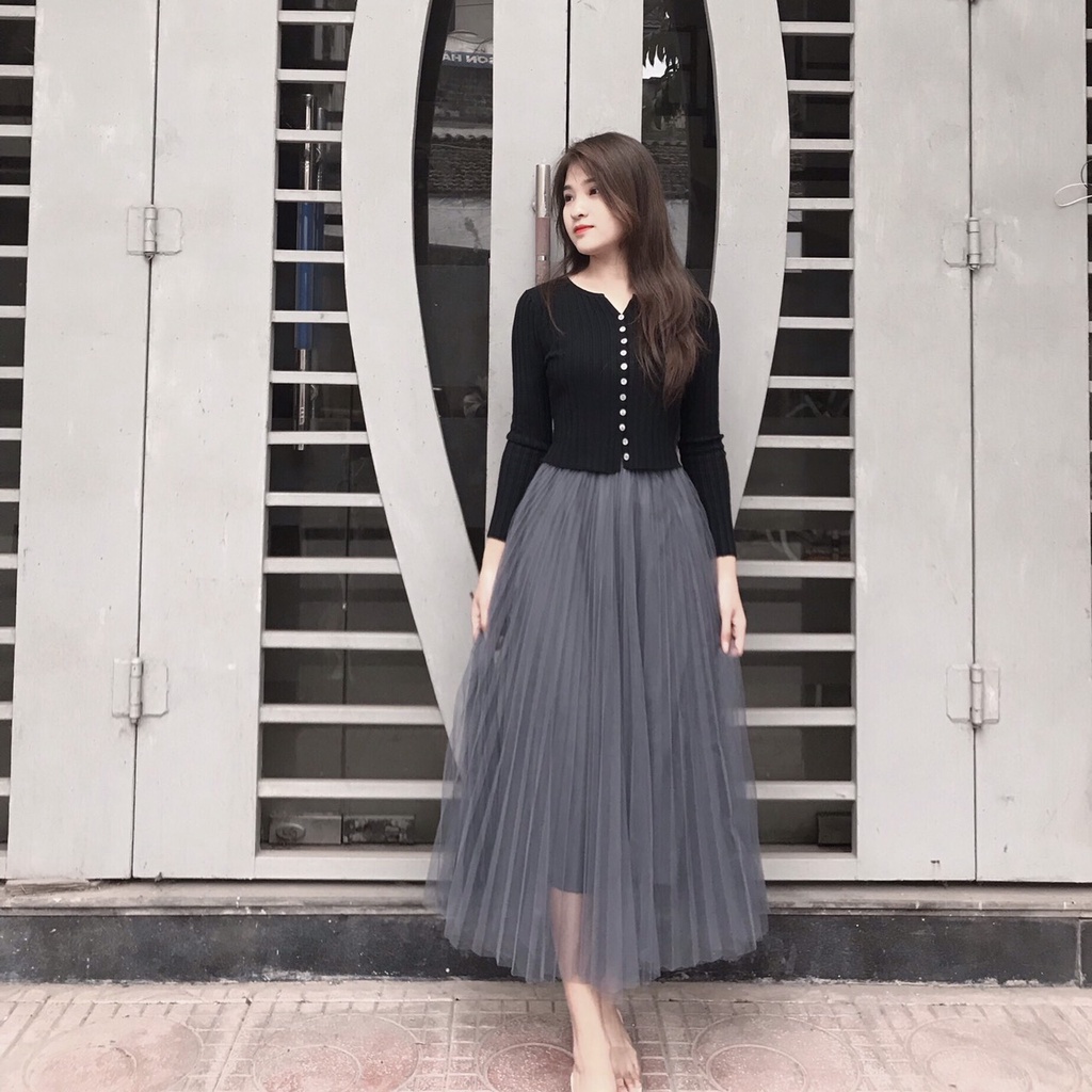 Áo len dài tay dáng ngắn khoác cadigan croptop thời trang AL039