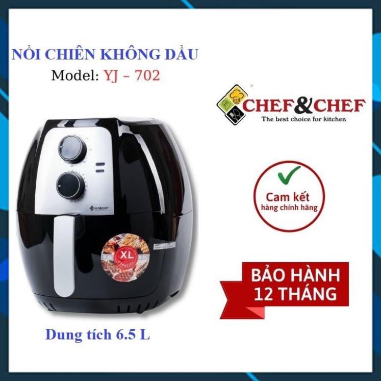 NỒI CHIÊN KHÔNG DẦU CHEF&amp;CHEF 7,7L vs 6,5L và 5,5L BẢO HÀNH 12 THÁNG