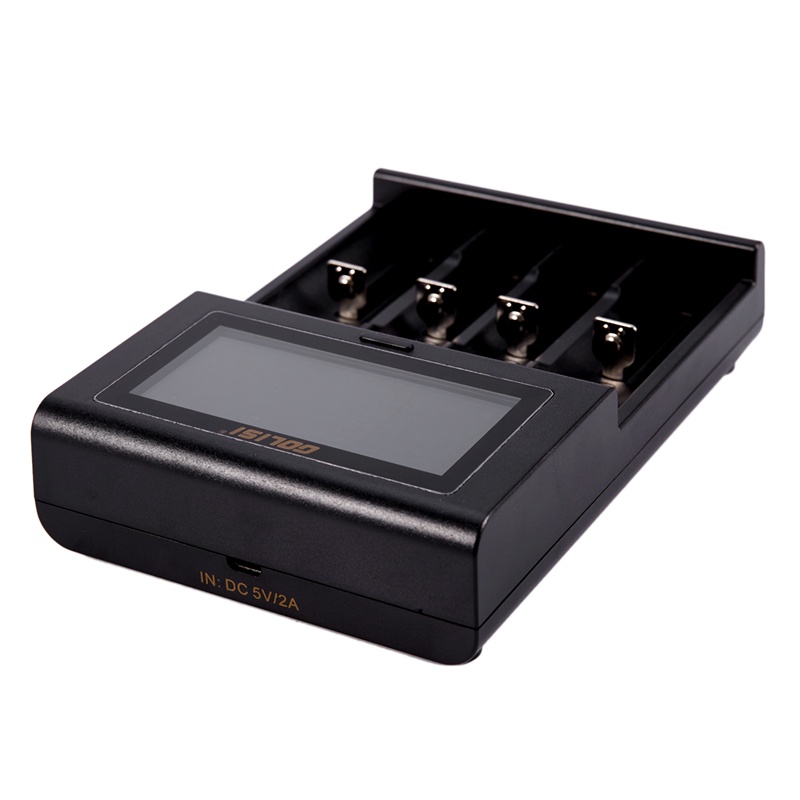 Cục Sạc Nhanh Thông Minh Golisi I4 2.0A Màn Hình Lcd Cho Pin Li-Ion 18650 26650 20700 Aa Aaa
